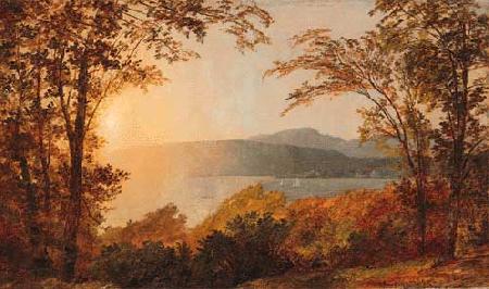 Jasper Cropsey Sunset, Hudson River china oil painting image